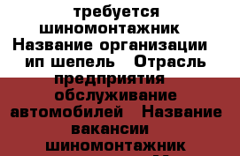 требуется шиномонтажник › Название организации ­ ип шепель › Отрасль предприятия ­ обслуживание автомобилей › Название вакансии ­ шиномонтажник автослесарь › Место работы ­ калинина 130 › Подчинение ­ начальник › Минимальный оклад ­ 500 › Максимальный оклад ­ 5 000 › Процент ­ 10 › Возраст от ­ 20 › Возраст до ­ 45 - Приморский край, Владивосток г. Работа » Вакансии   . Приморский край,Владивосток г.